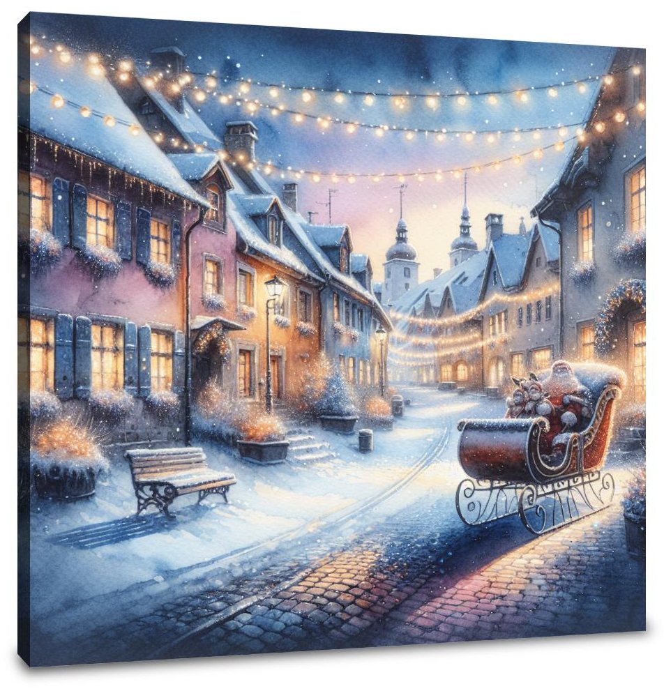 Melancholic Winter's Reflection Canvas