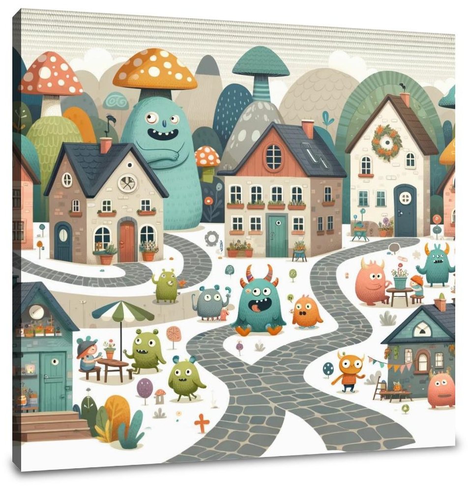 Monster Village Canvas
