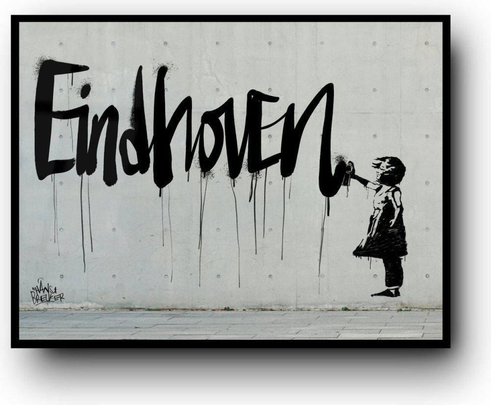 Spray-can Girl Eindhoven Banksy style