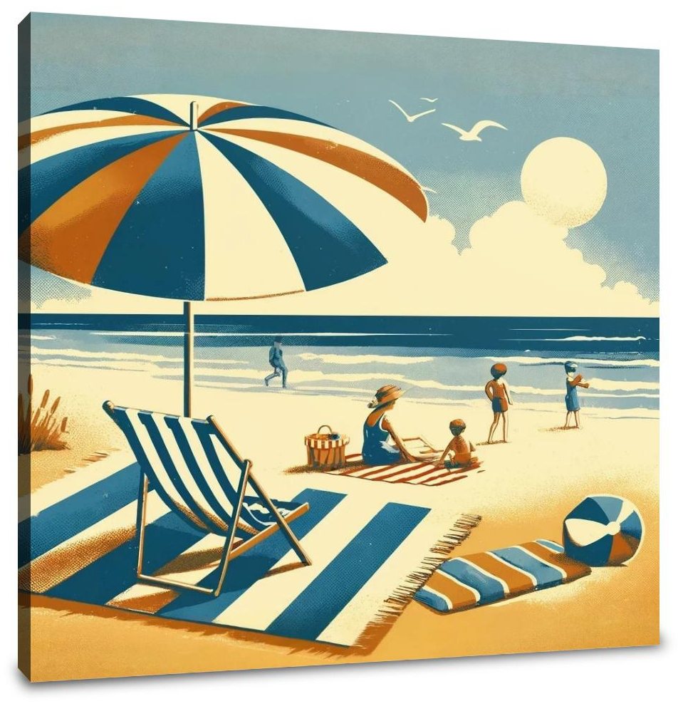Vintage Beach Day Canvas