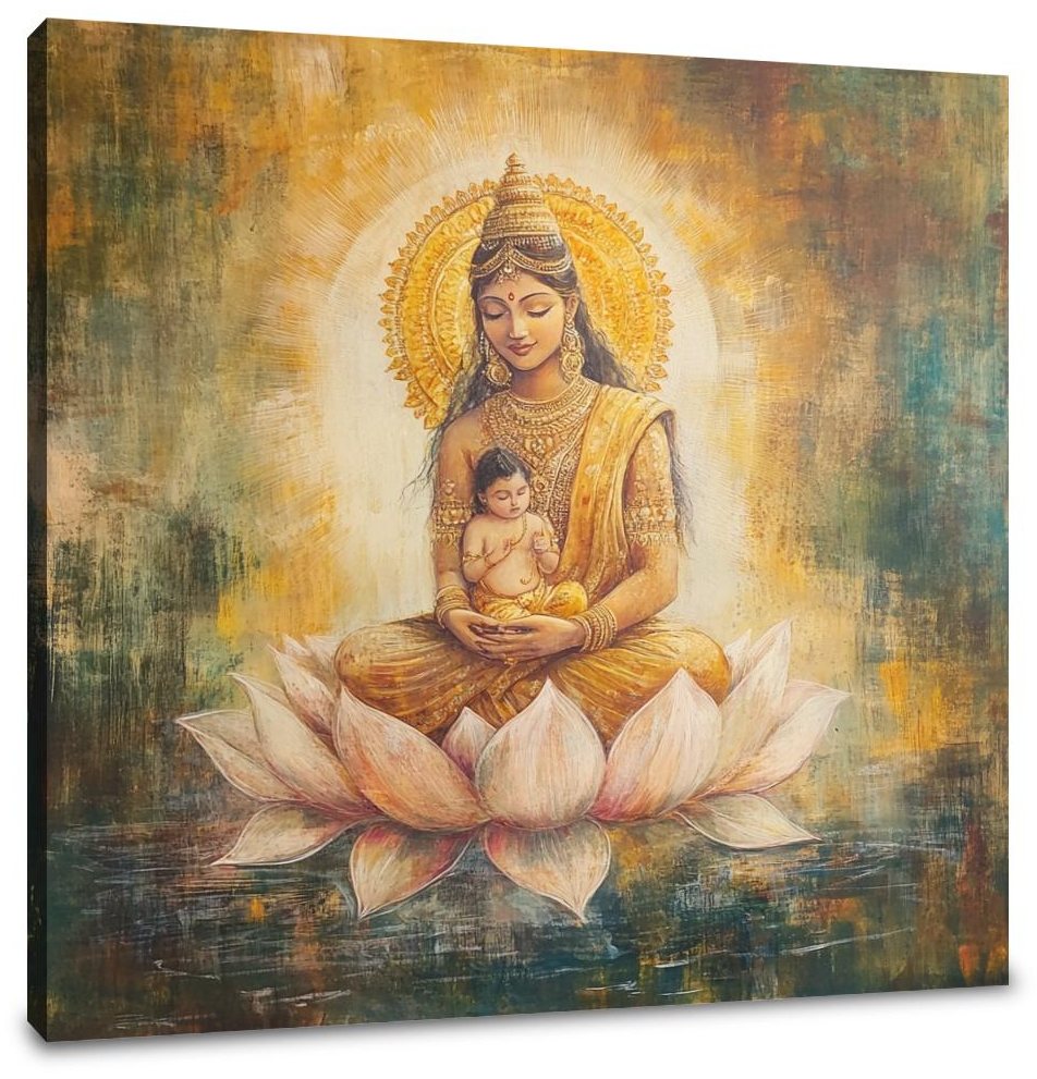 Parvati's Golden Embrace Canvas