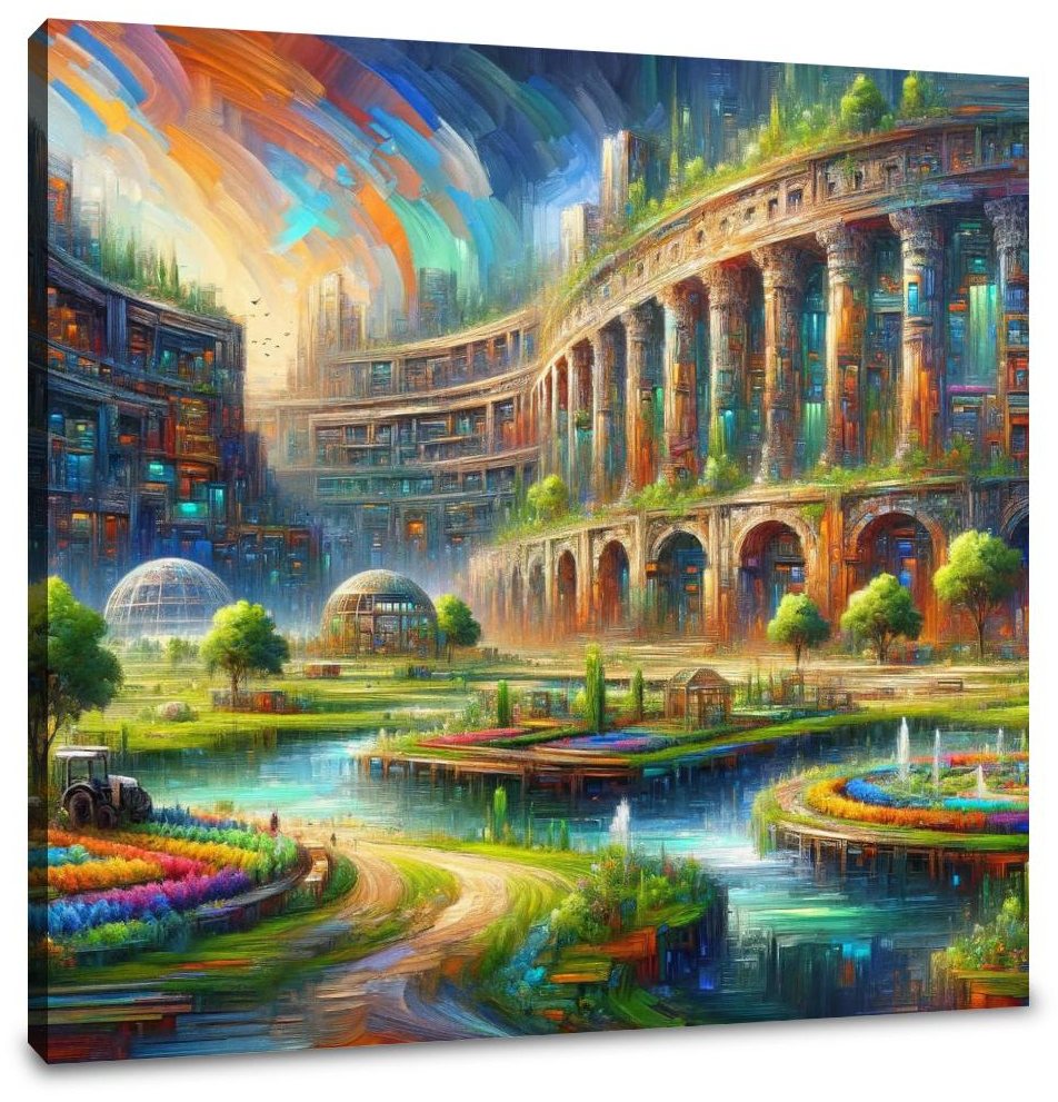 Future Echoes Amidst Ruins Canvas