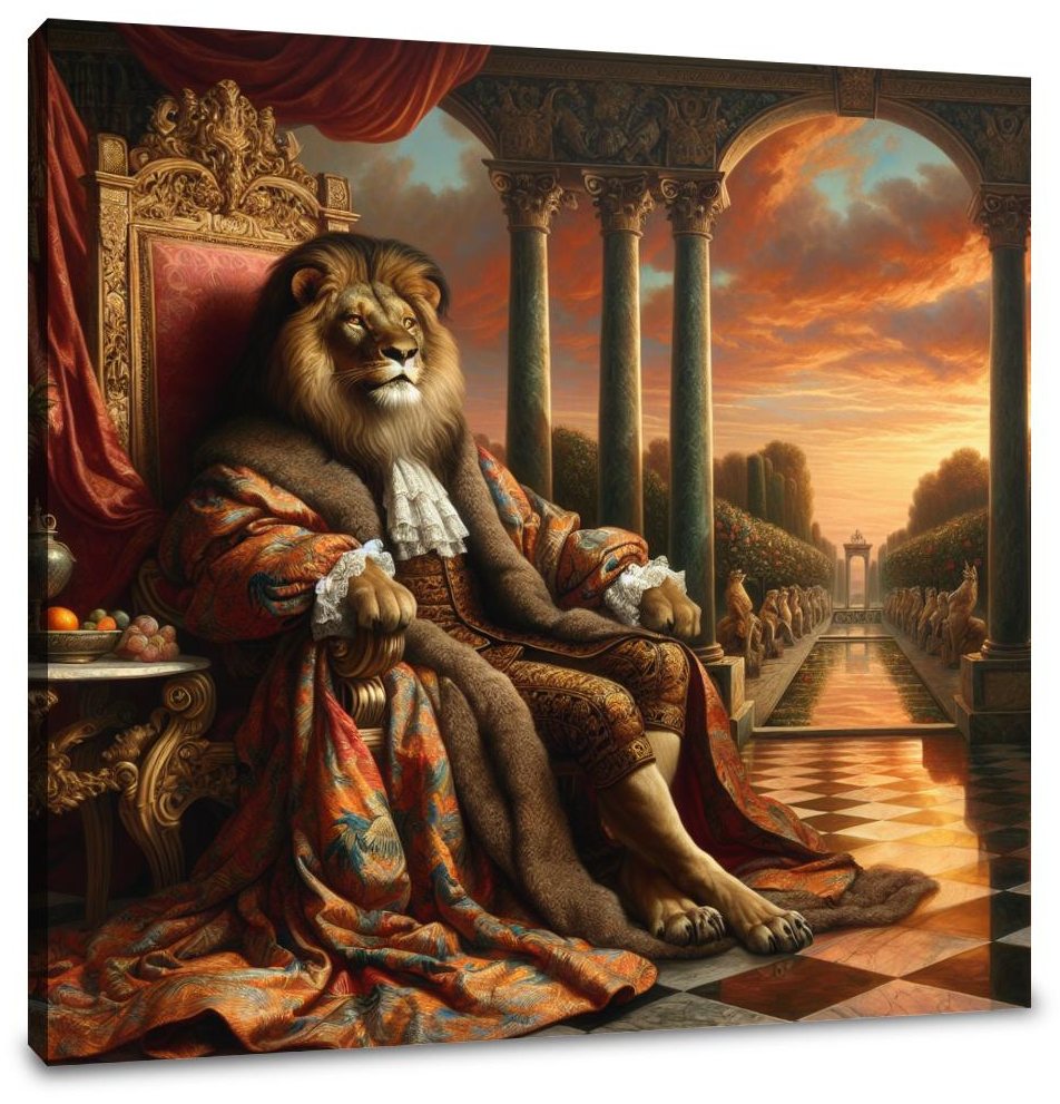 Regal Lion's Kingdom Sunset Canvas