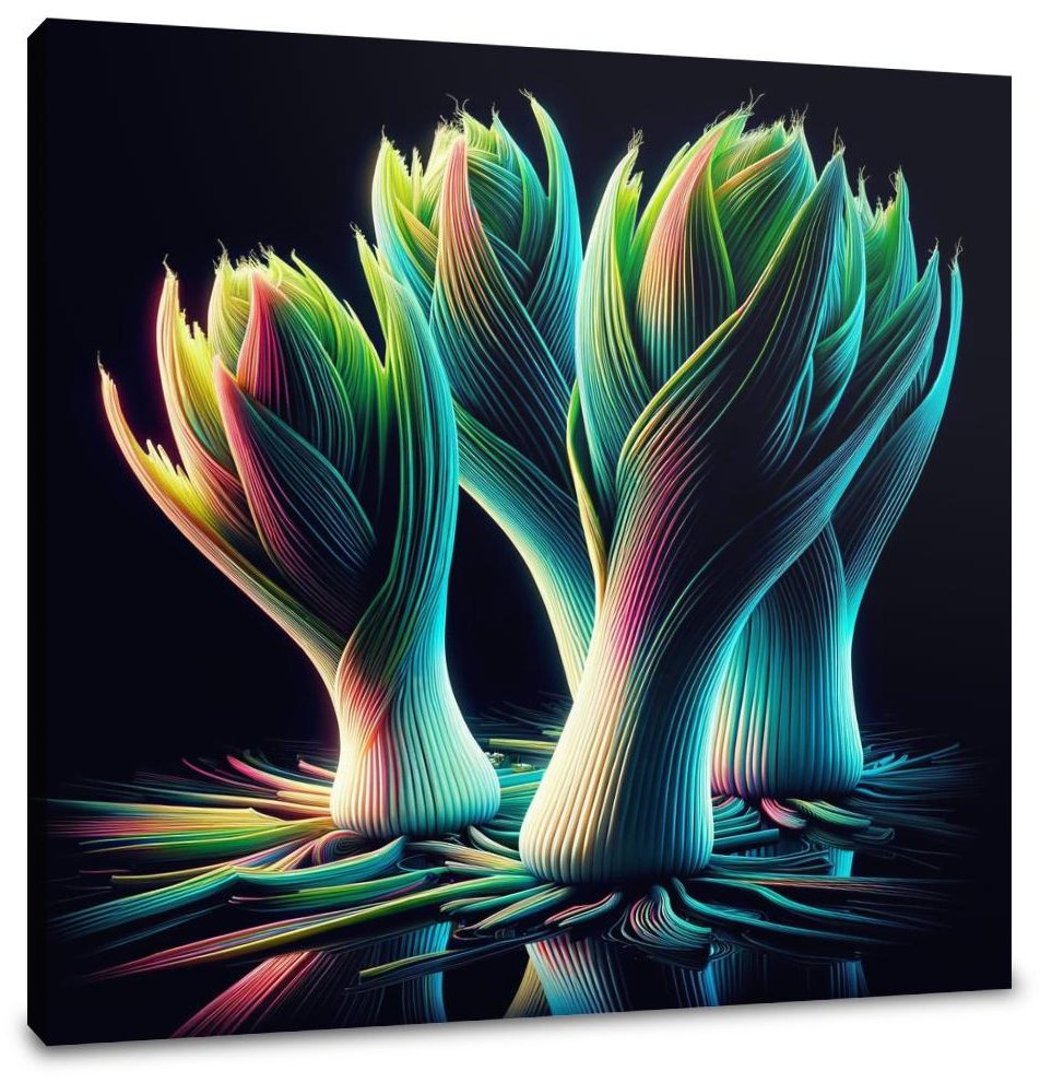 Neon Leek Glow Canvas