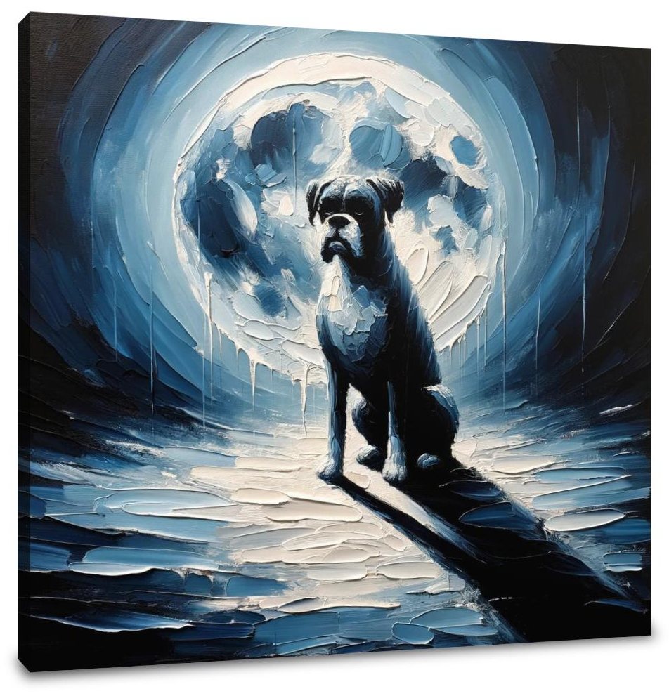 Night Watch Boxer in the Moonlight Canvas