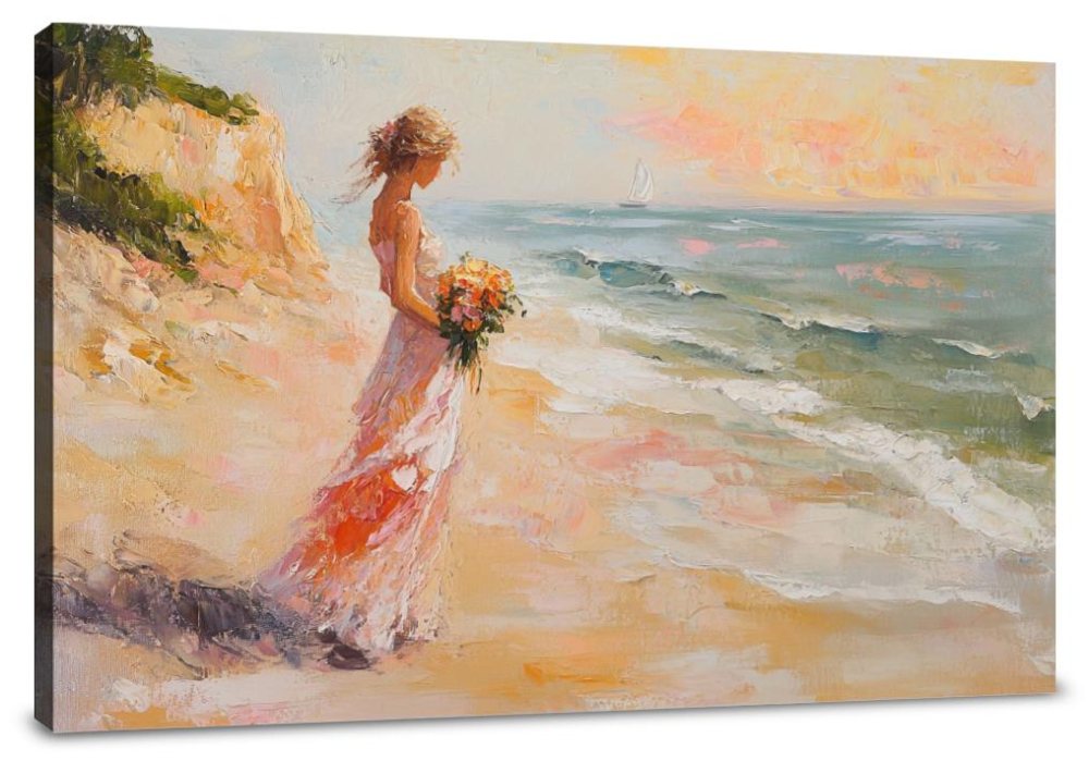 Melancholic Sunrise Shoreline Canvas