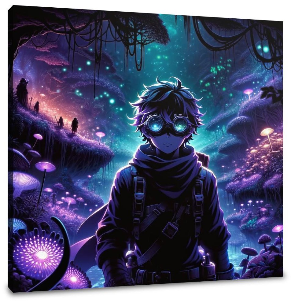 Bioluminescent Shadow Realm Canvas