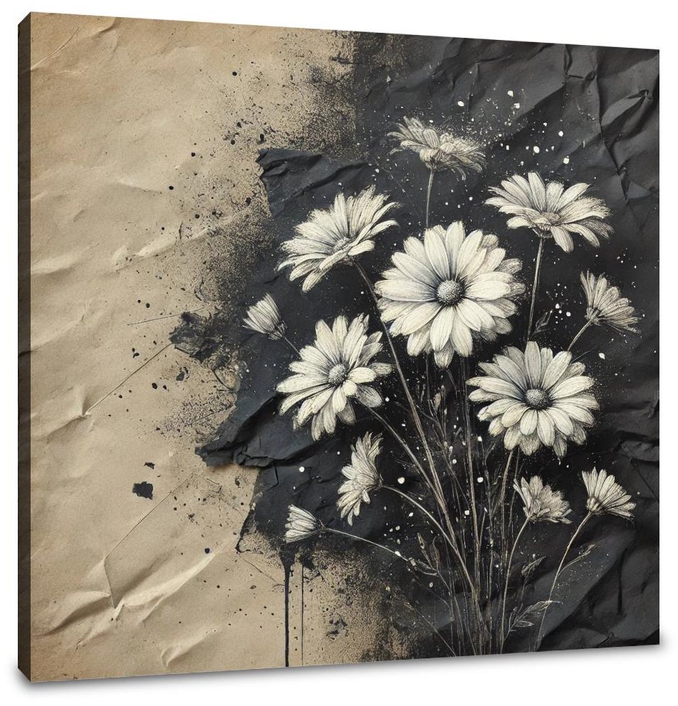 Inked Daisy Canvas