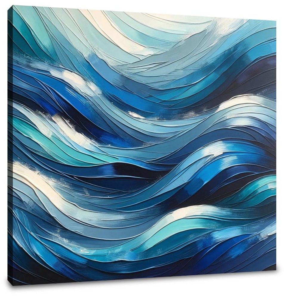 Oceanic Rhythms Abstract Canvas