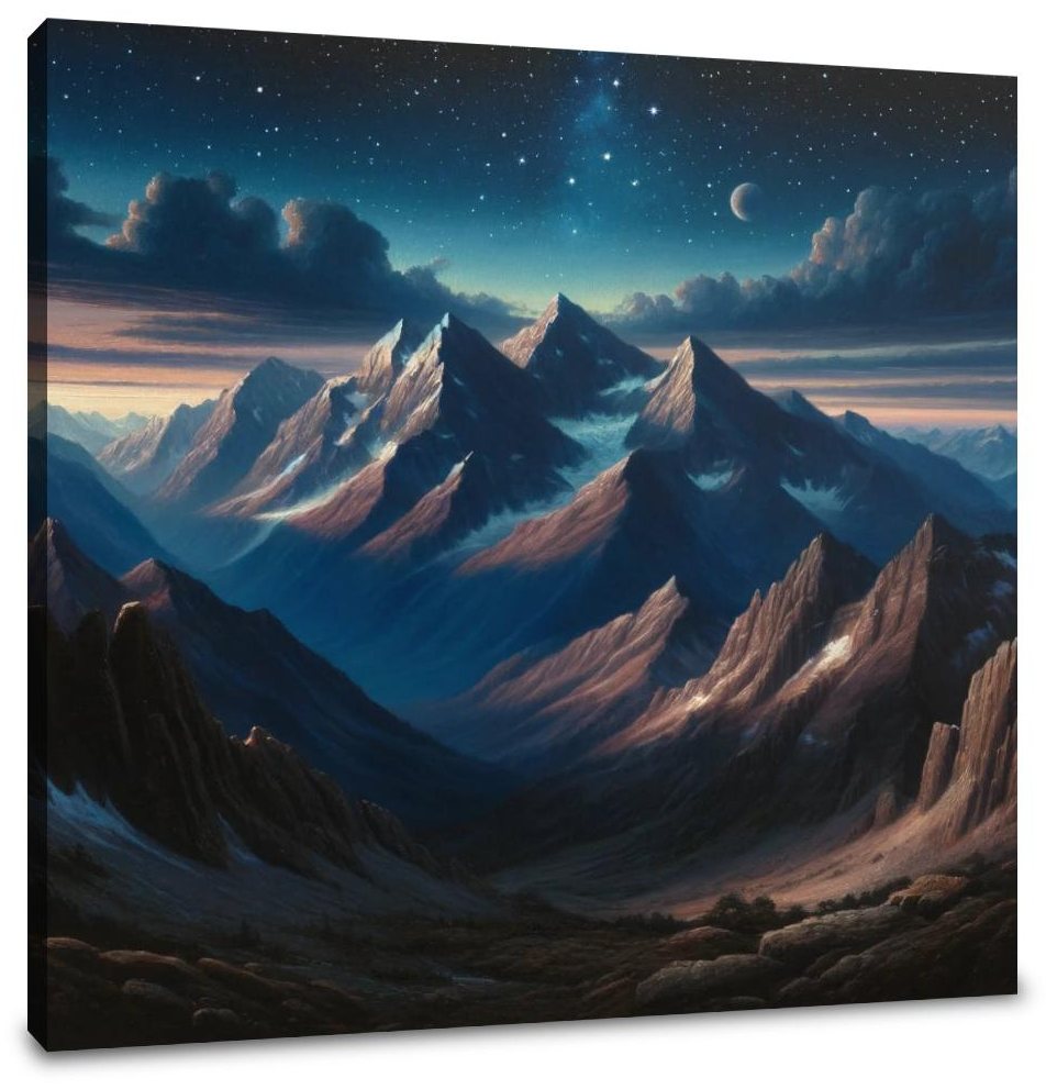 Majestic Night Peaks Canvas