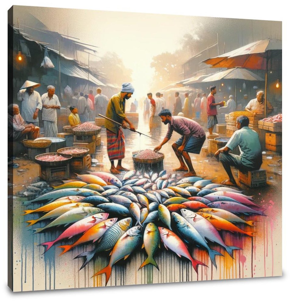 Bengal Market Morning Canvas