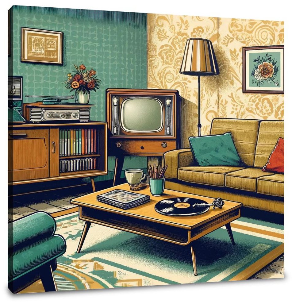 1950s Living Room Canvas