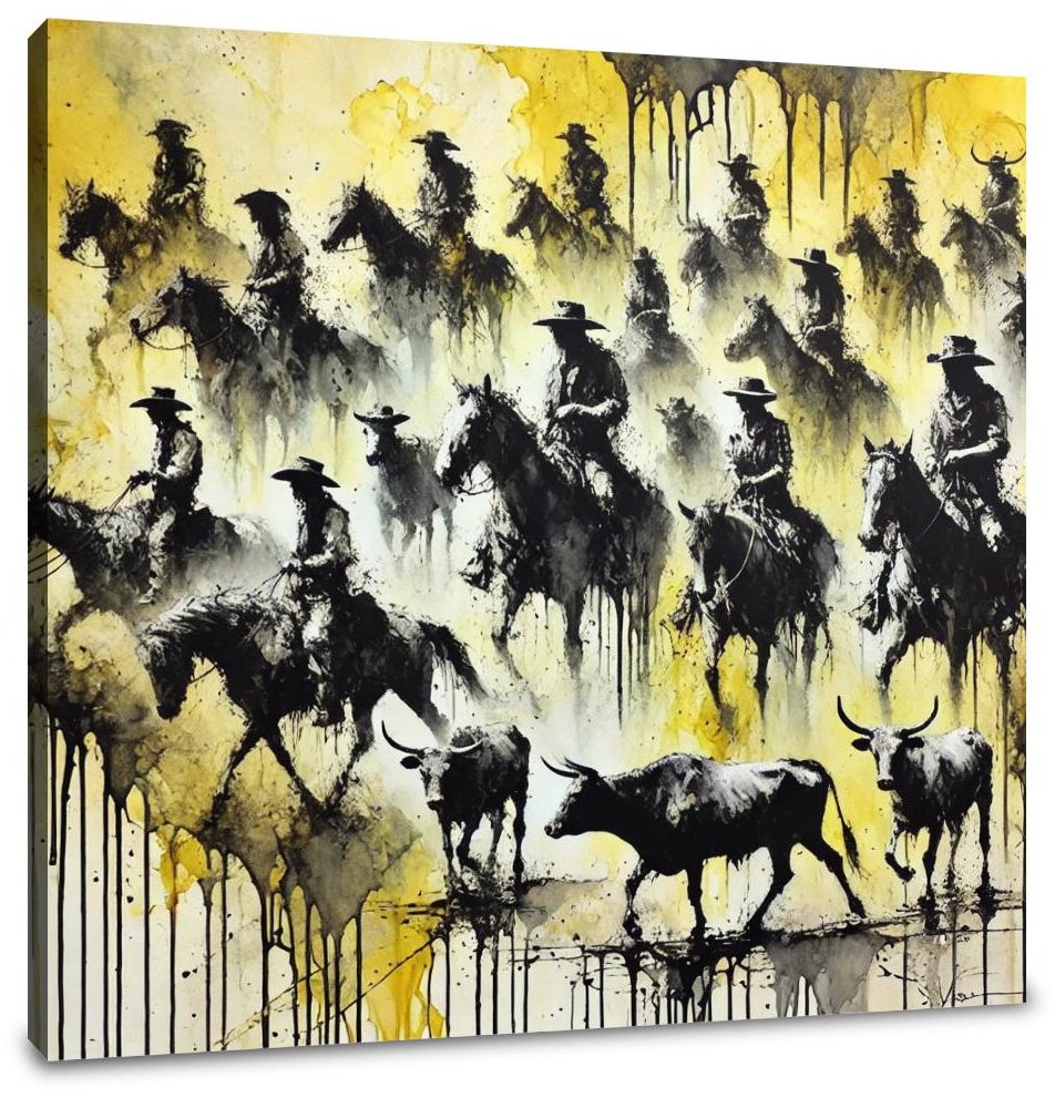 Western Ink Montage Canvas