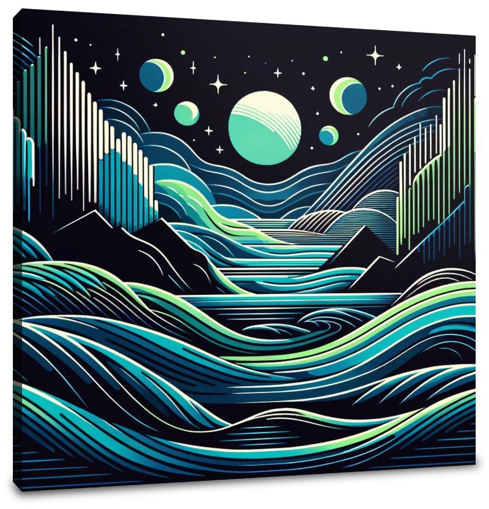 Midnight Waves Canvas