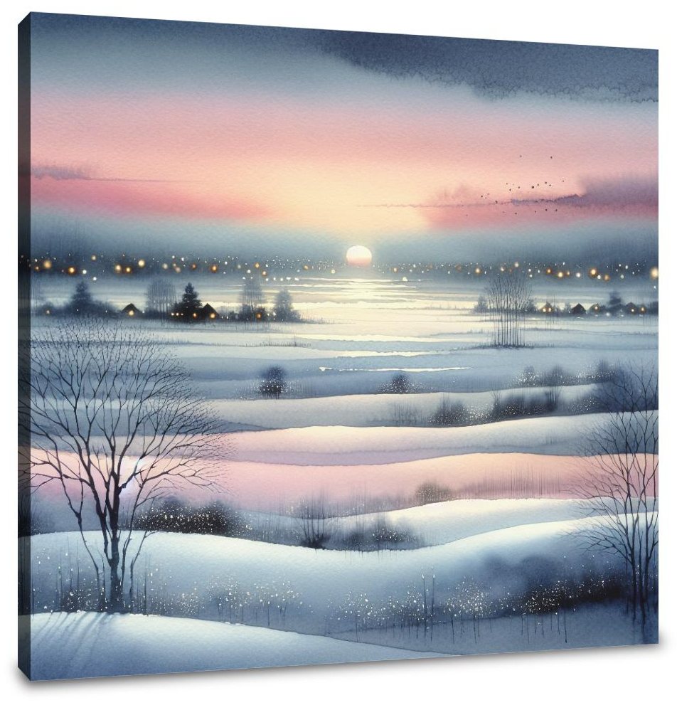 Winter Sunset Serenity Canvas