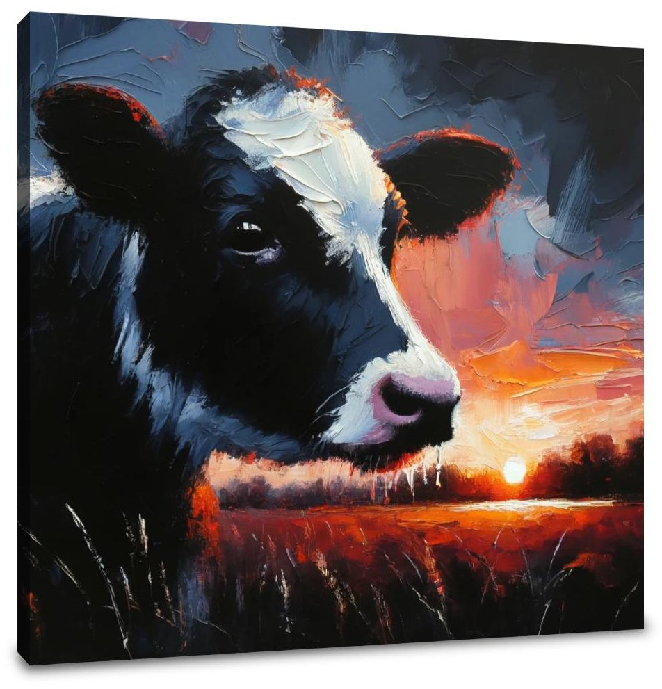 Dusk Solitude Cow Canvas