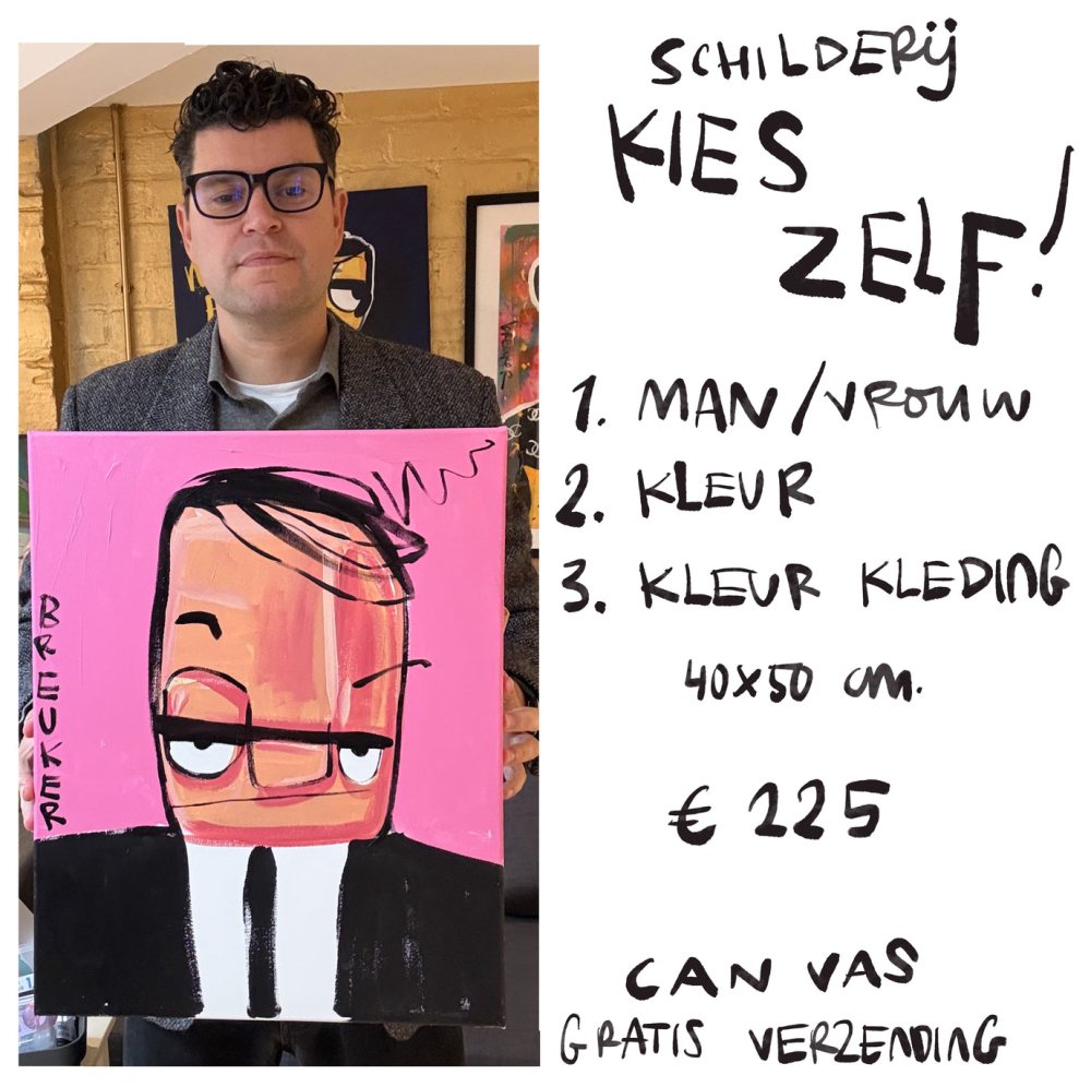 Custom uniek schilderij 40 x 50 cm