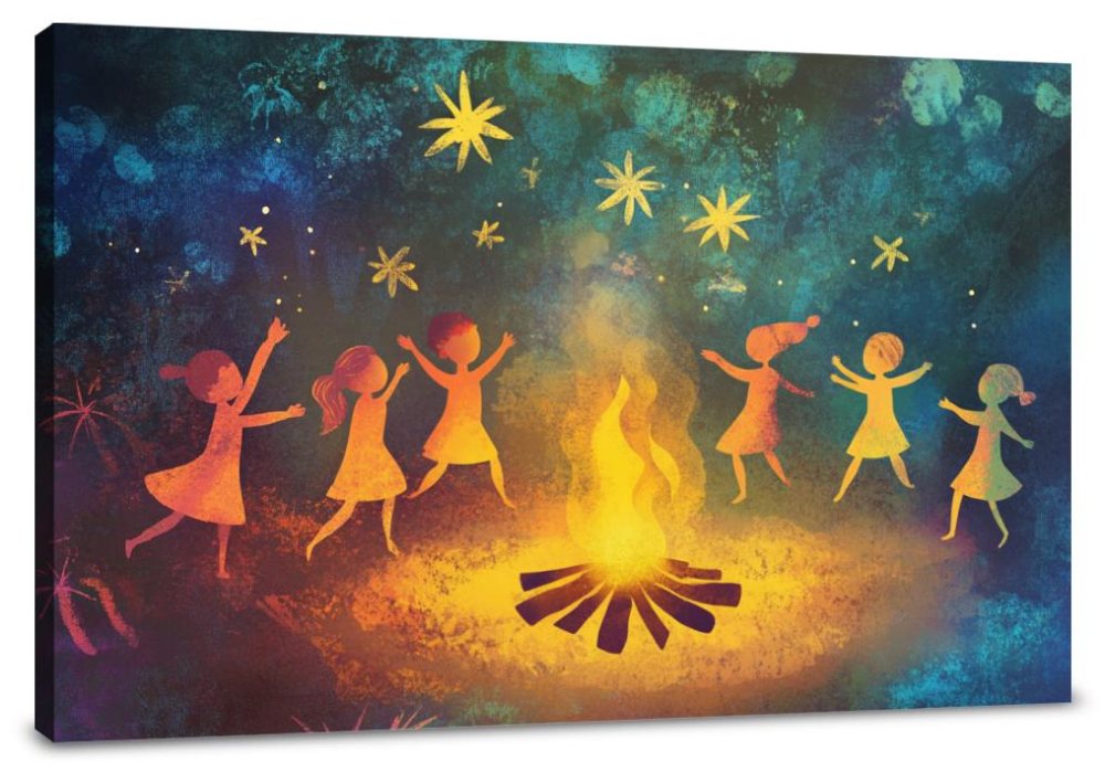 Starlit Campfire Dance Canvas