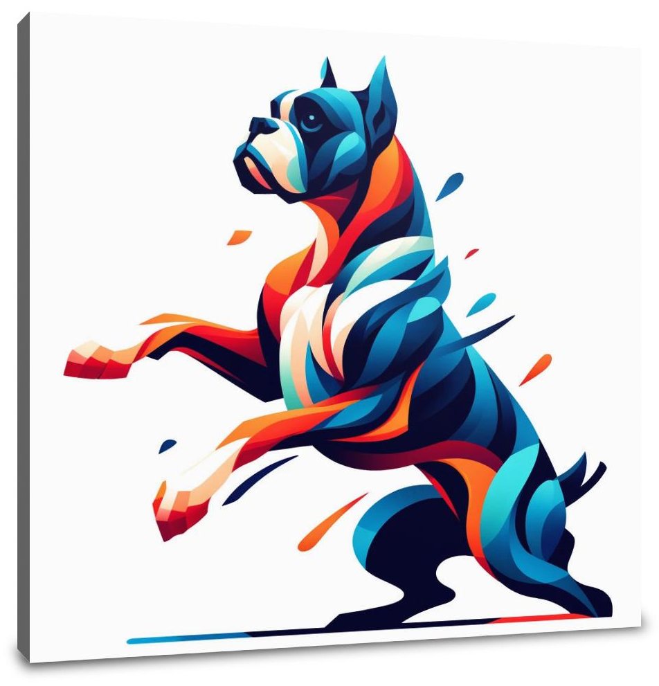 Playful Shadows Boxer at Play Canvas