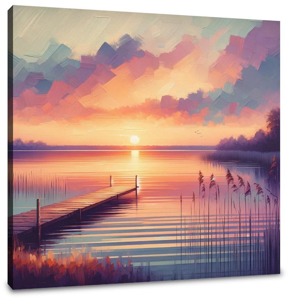 Sunset Lakeside Canvas