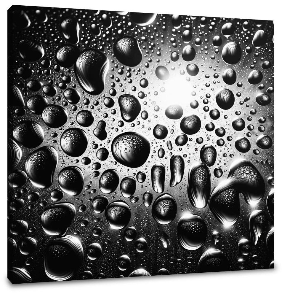Vivid Raindrops: Glass Reflection Canvas