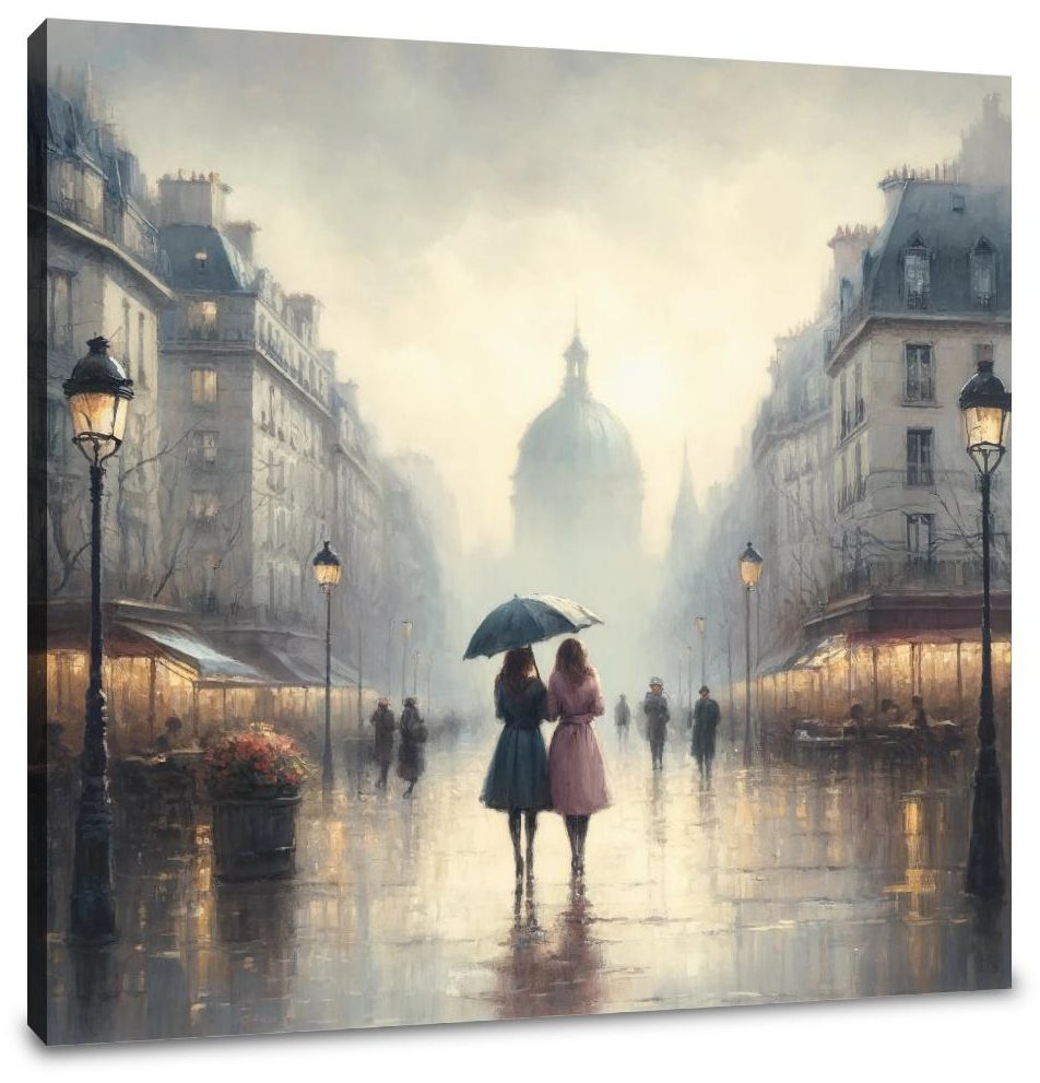 Parisian Spring Rain Canvas