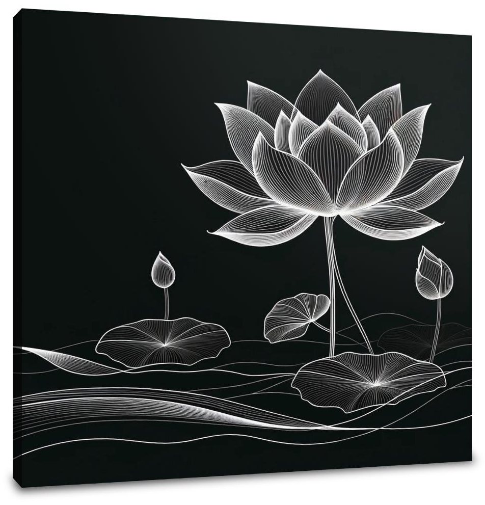 Lotus Noir Elegance Canvas