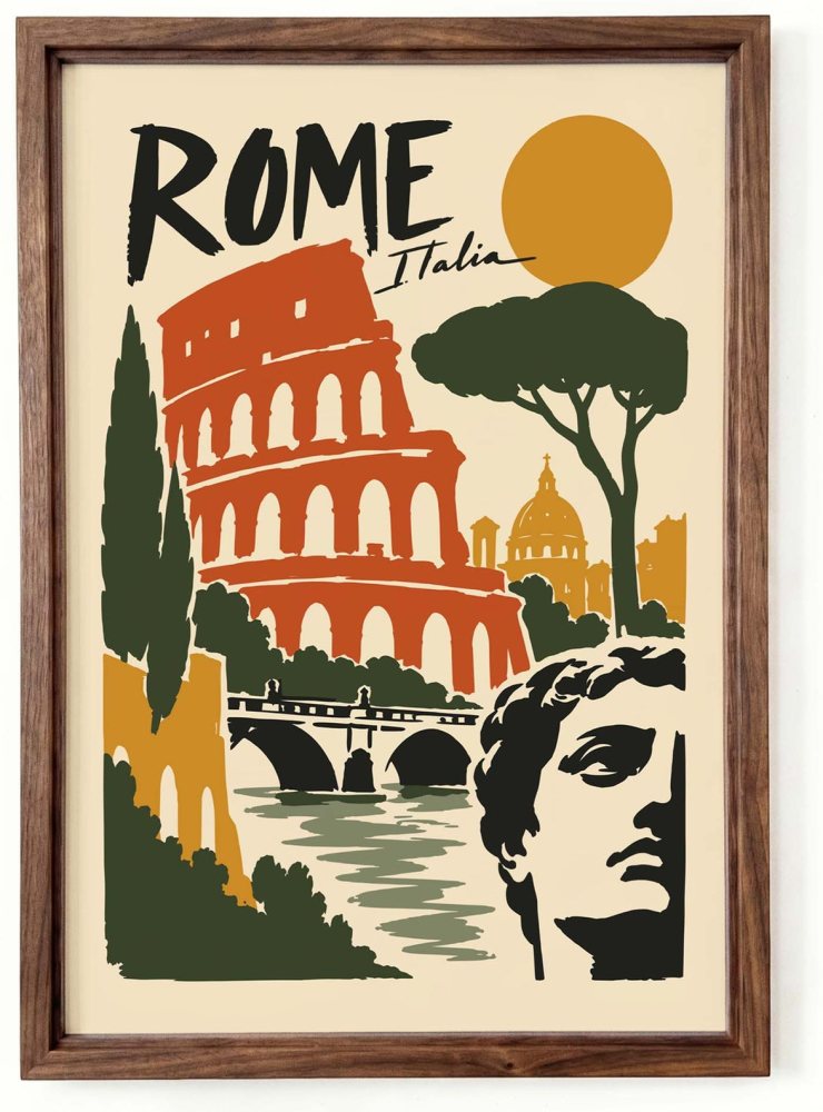 Rome Colosseum Travel Poster Print