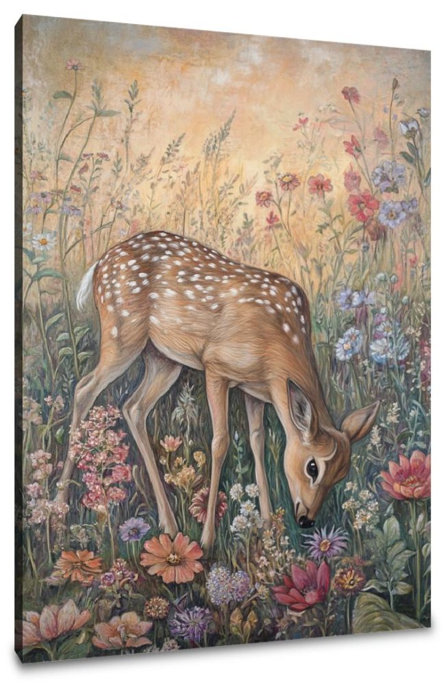 Grazing Deer Elegance Canvas