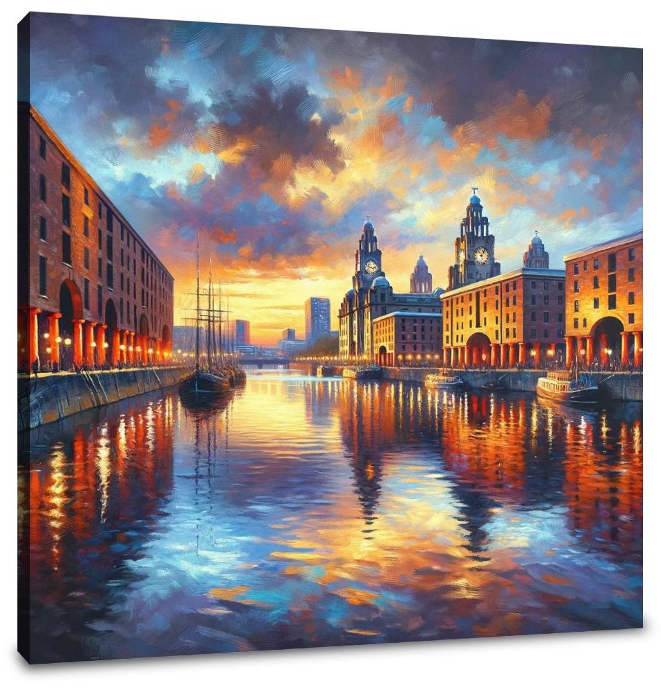 Liverpool Albert Dock Dusk Impression Canvas