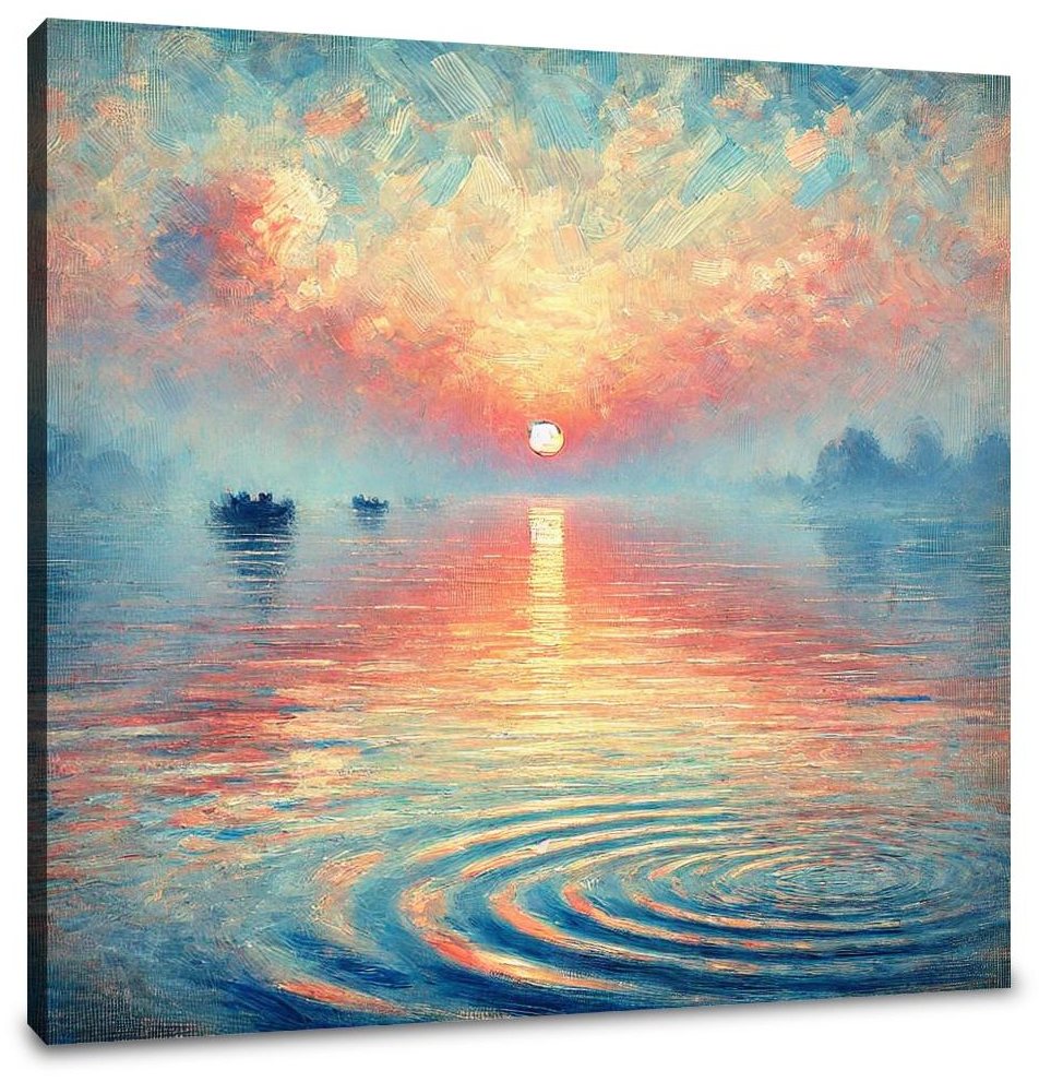 Pastel Sunrise Over Water Canvas