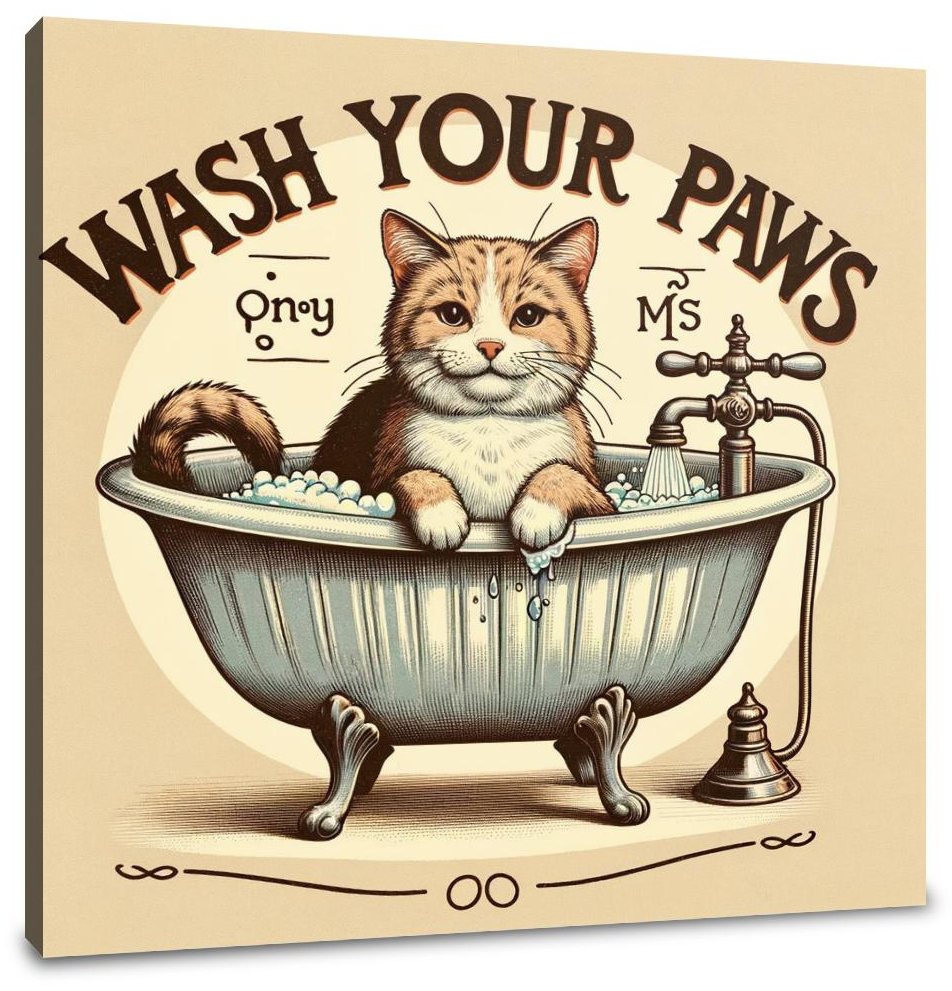 Vintage Paws Wash Canvas