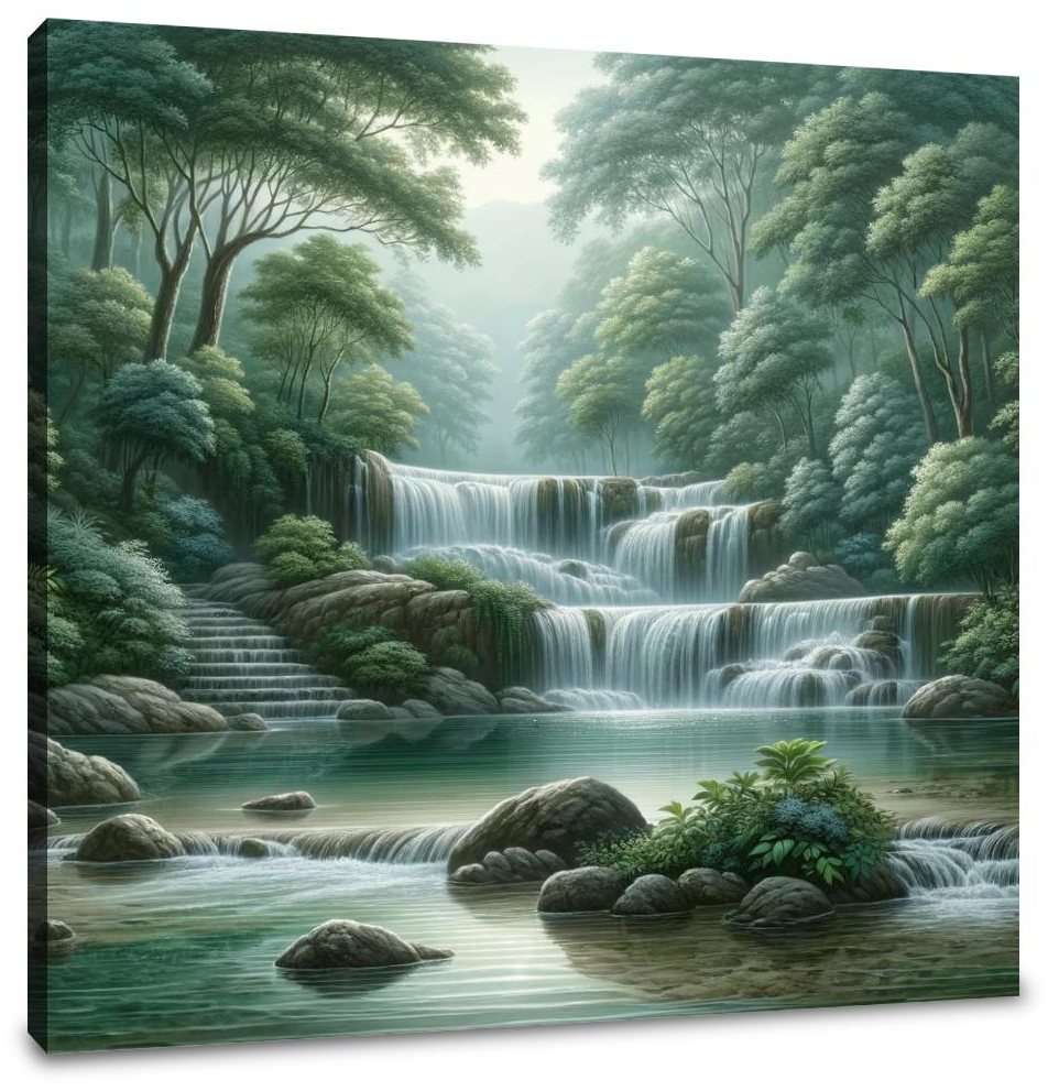 Tranquil Waterfall Canvas
