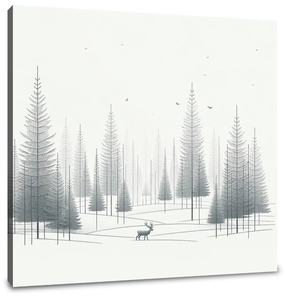 Winter Solitude in Monochromatic Canvas