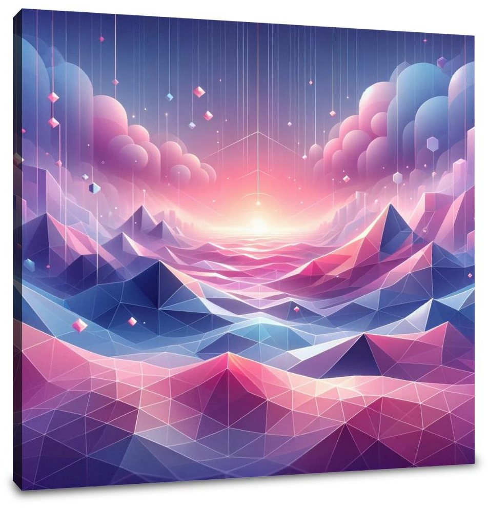 Pastel Virtuality: Geometric Dream Canvas