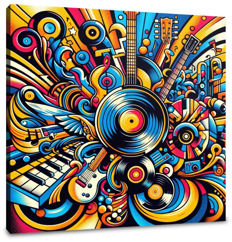 Vibrant Genre Mosaic Canvas