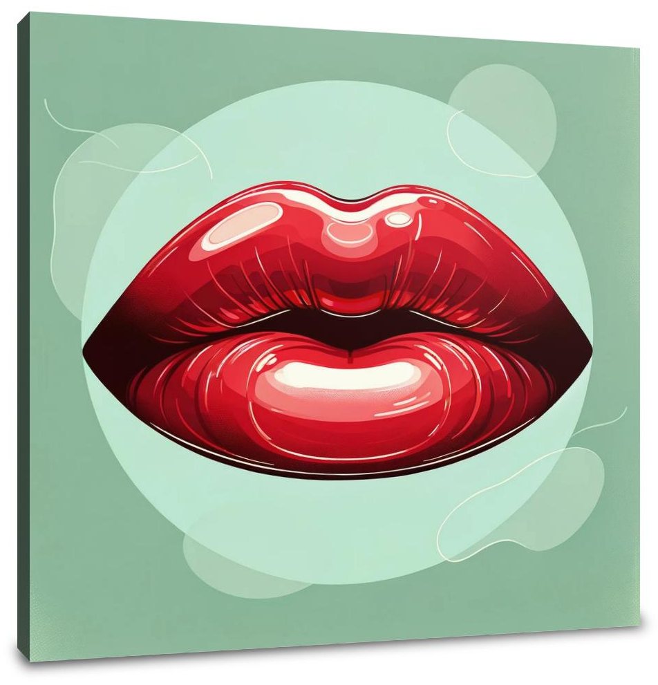 Glossy Red Lips Canvas