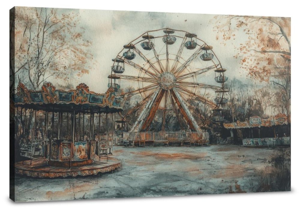 Abandoned Funfair Canvas