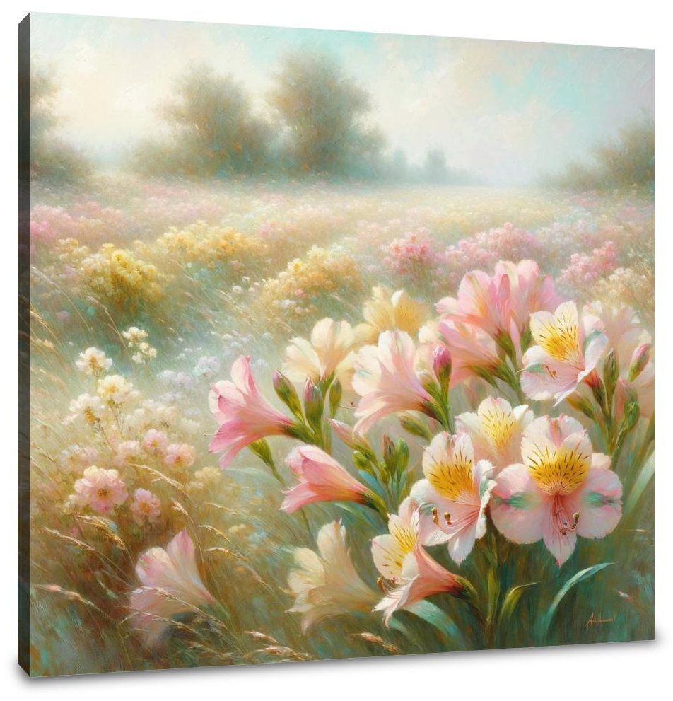 Gentle Alstroemeria Whispers Canvas