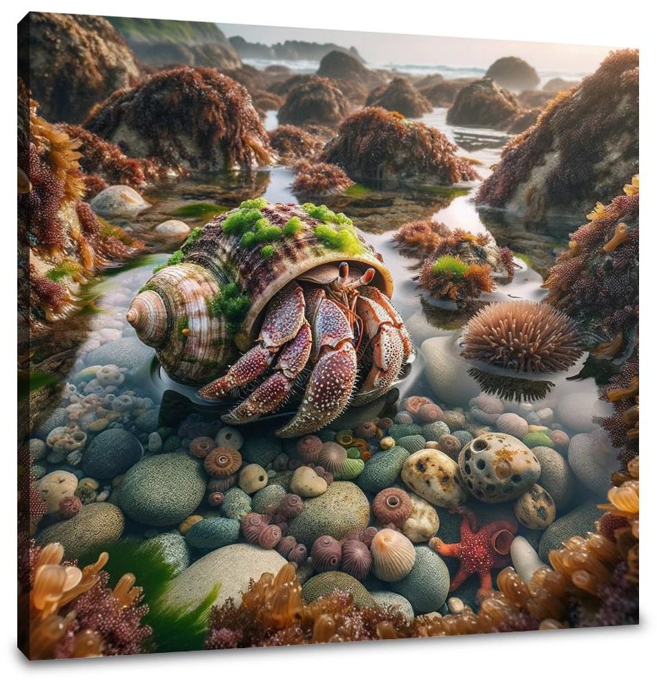 Tide Pool Hermit Crab Canvas