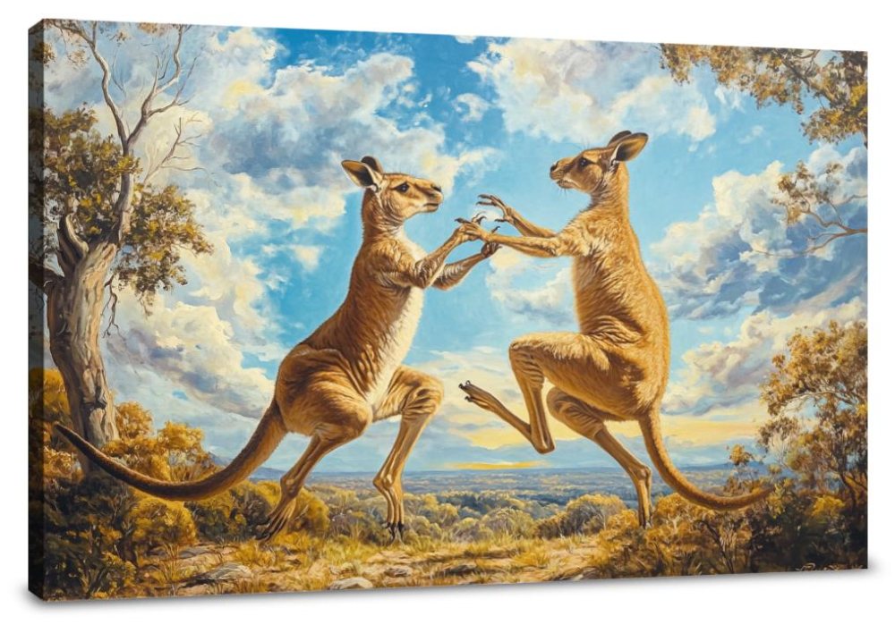 Kangaroo Sparring Canvas