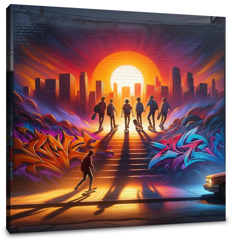 Sunset Skate Session Canvas