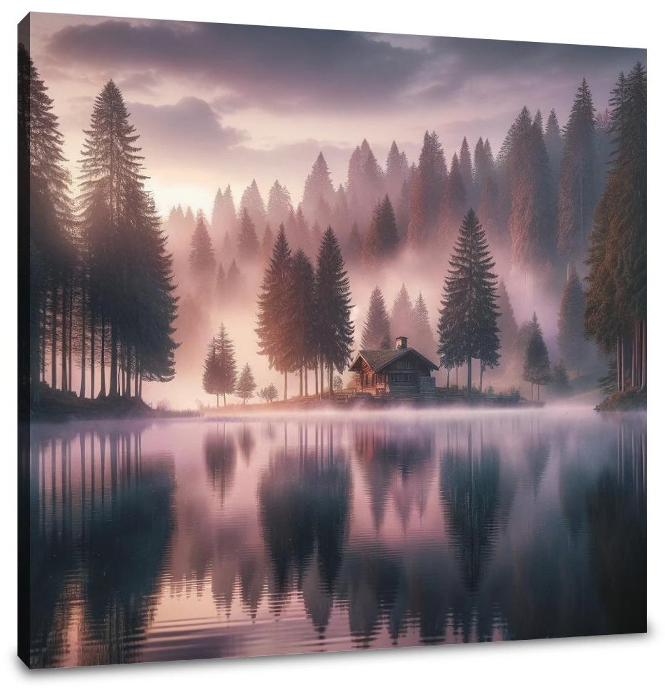 Dawn Lakeside Retreat Canvas