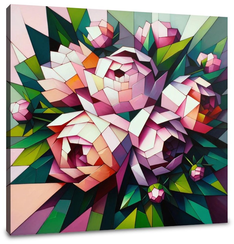 Peony Mosaic Canvas