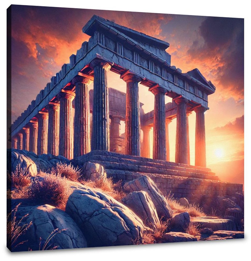 Sunset Temple Canvas