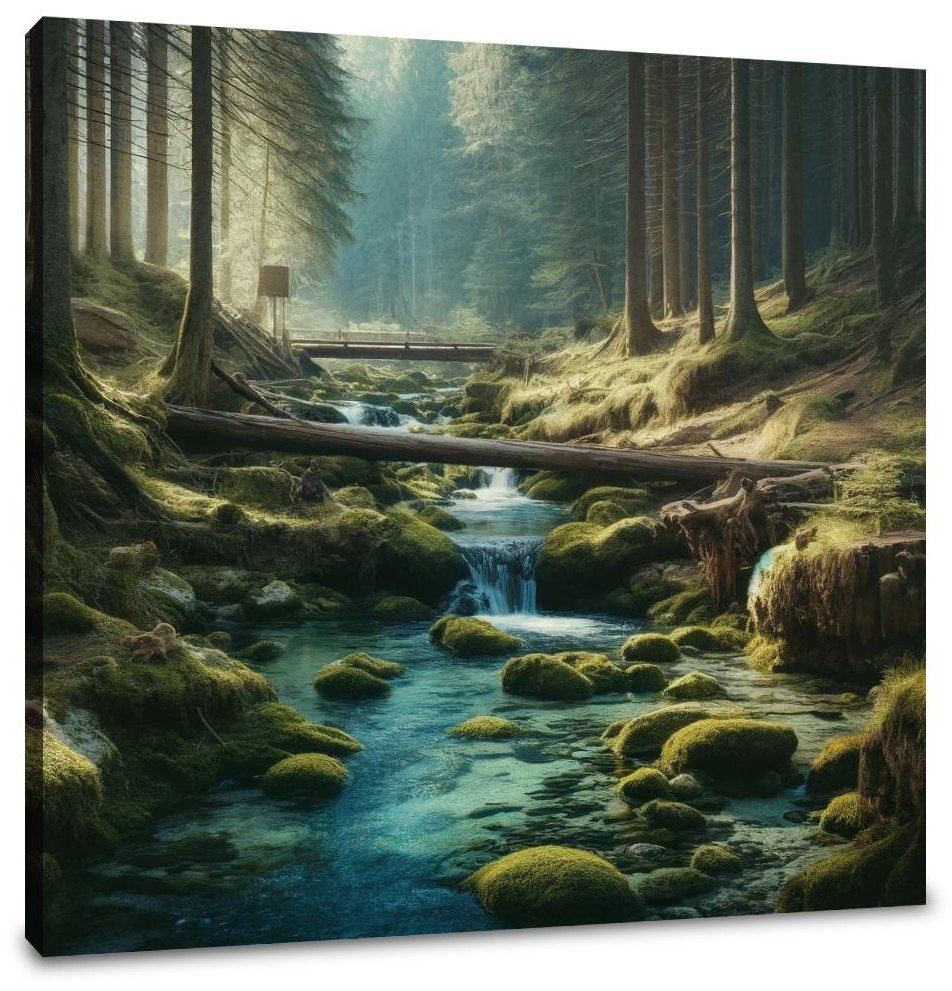 Forest Stream Serenity Canvas