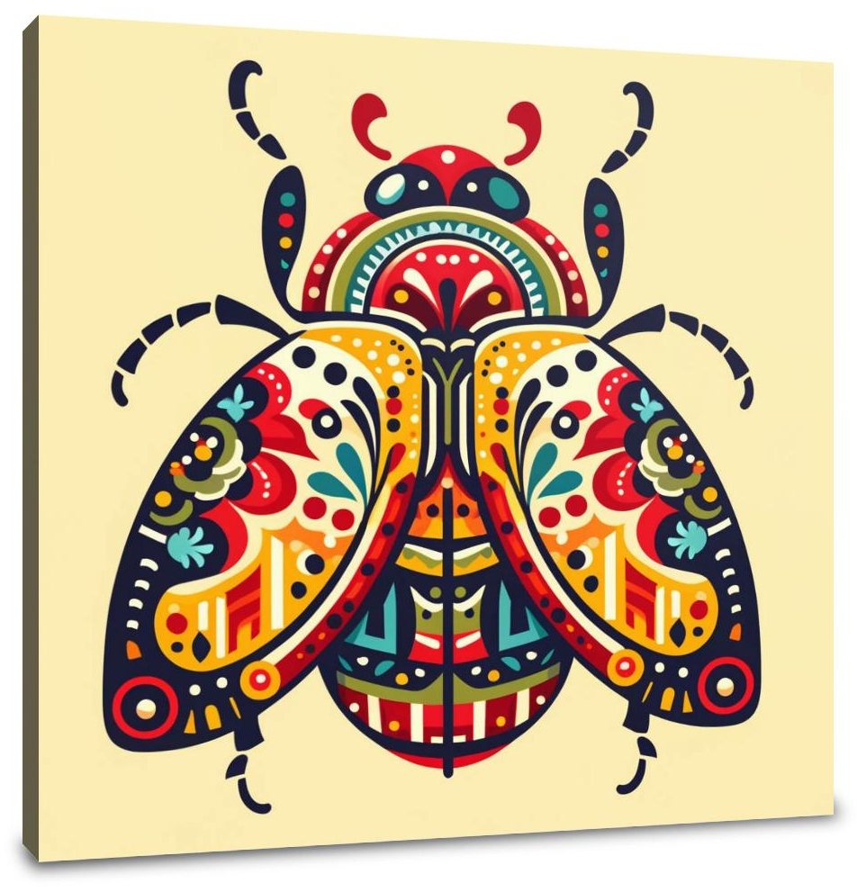 Folk Art Beetle Canvas