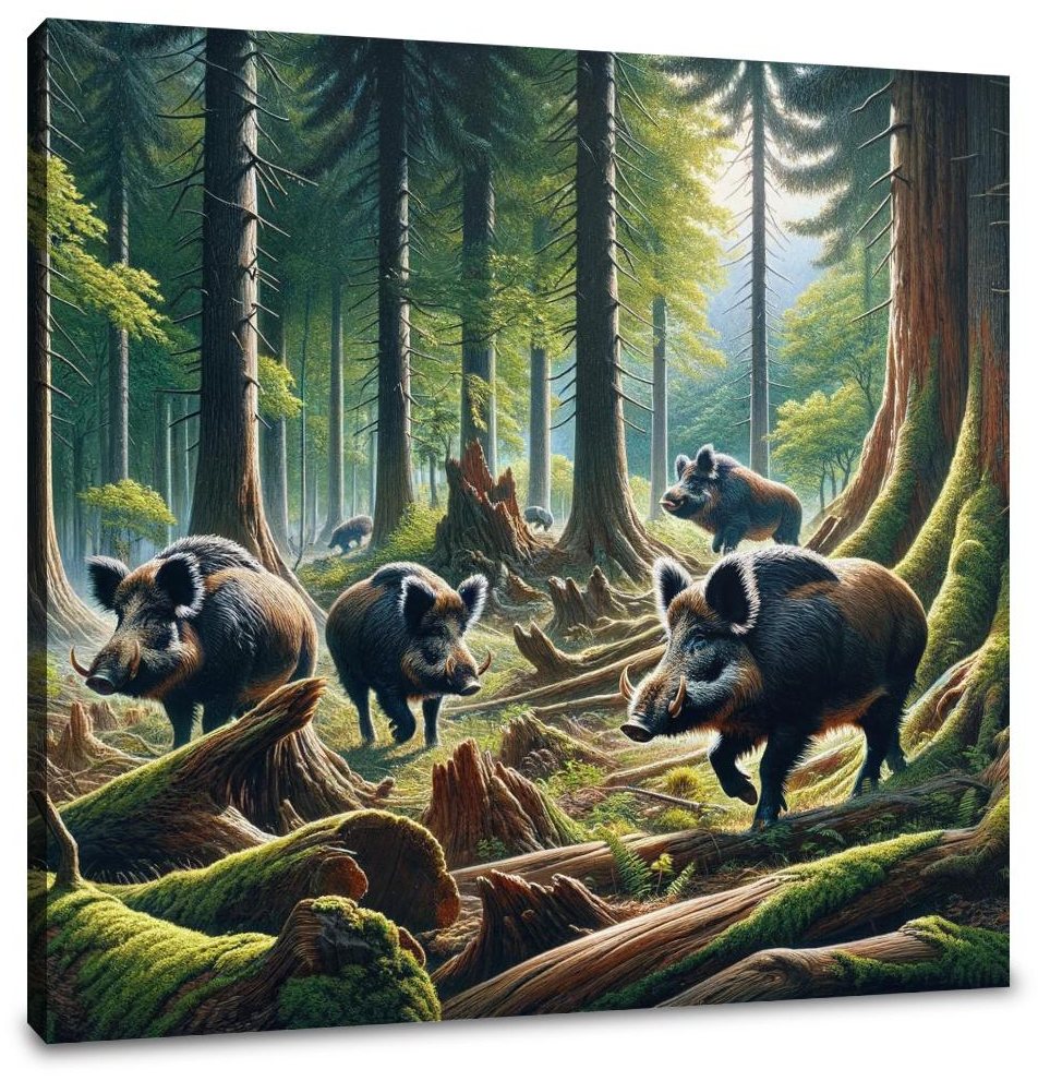 Woodland Boars Canvas