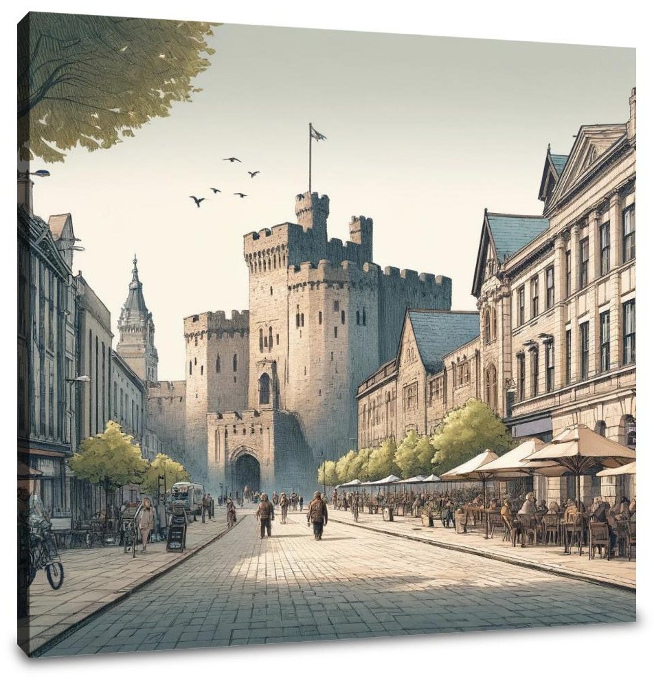 Cardiff Castle Street Canvas