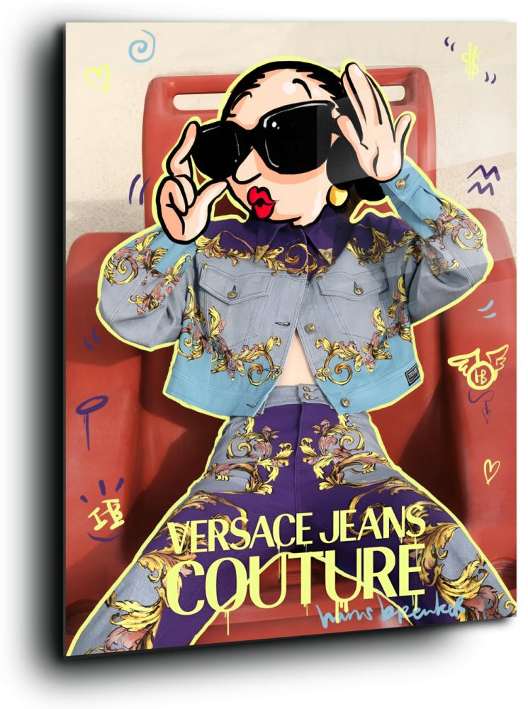 Olijfje flair in Versace pop art, plexiglas 60 x 80 cm. (20 x 30 inch)